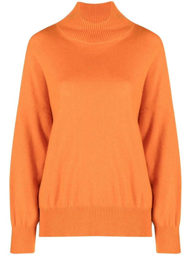 Orange Roll Neck Cashmere Sweater