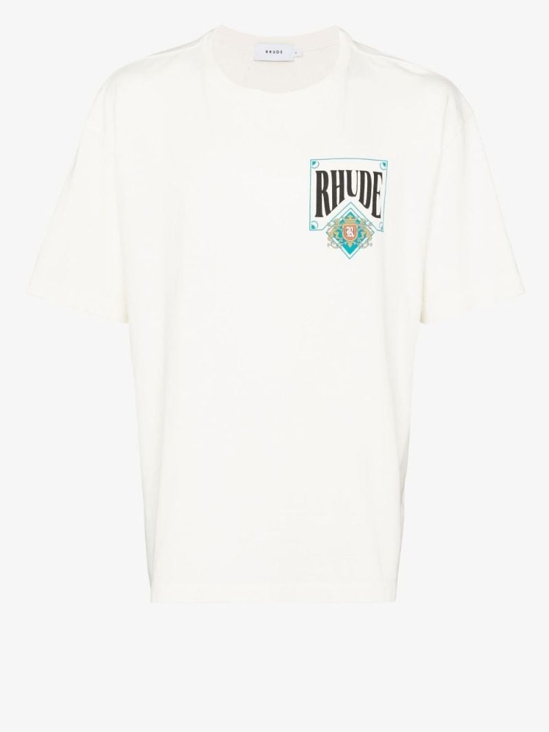 White Logo Cotton T-shirt
