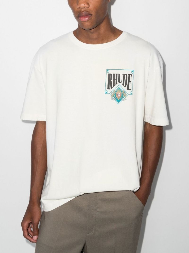 White Logo Cotton T-shirt