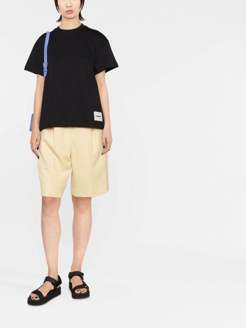 Black Logo-patch Short-sleeved T-shirt Set