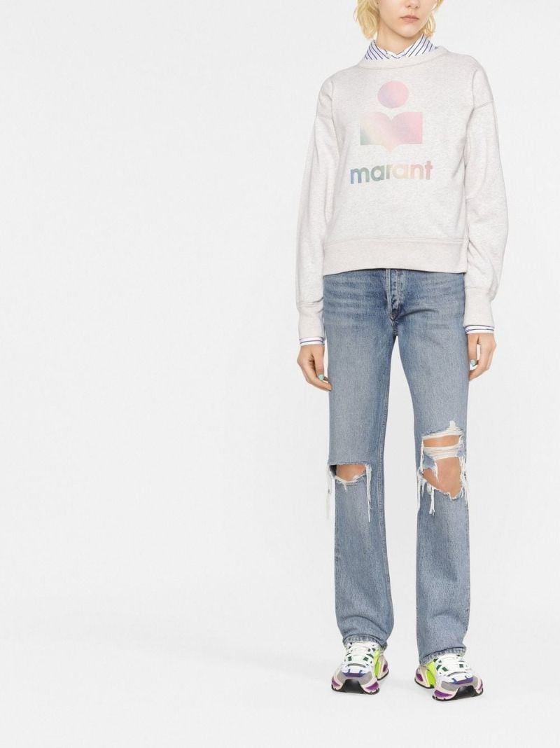 Neutral Mobyli Logo Print Cotton Sweatshirt