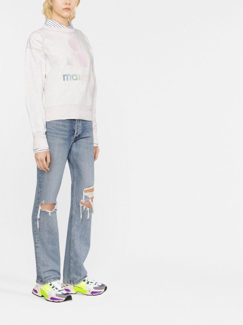 Neutral Mobyli Logo Print Cotton Sweatshirt