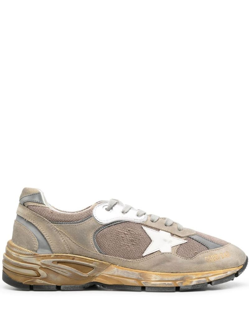 Beige Running Dad Leather Sneakers