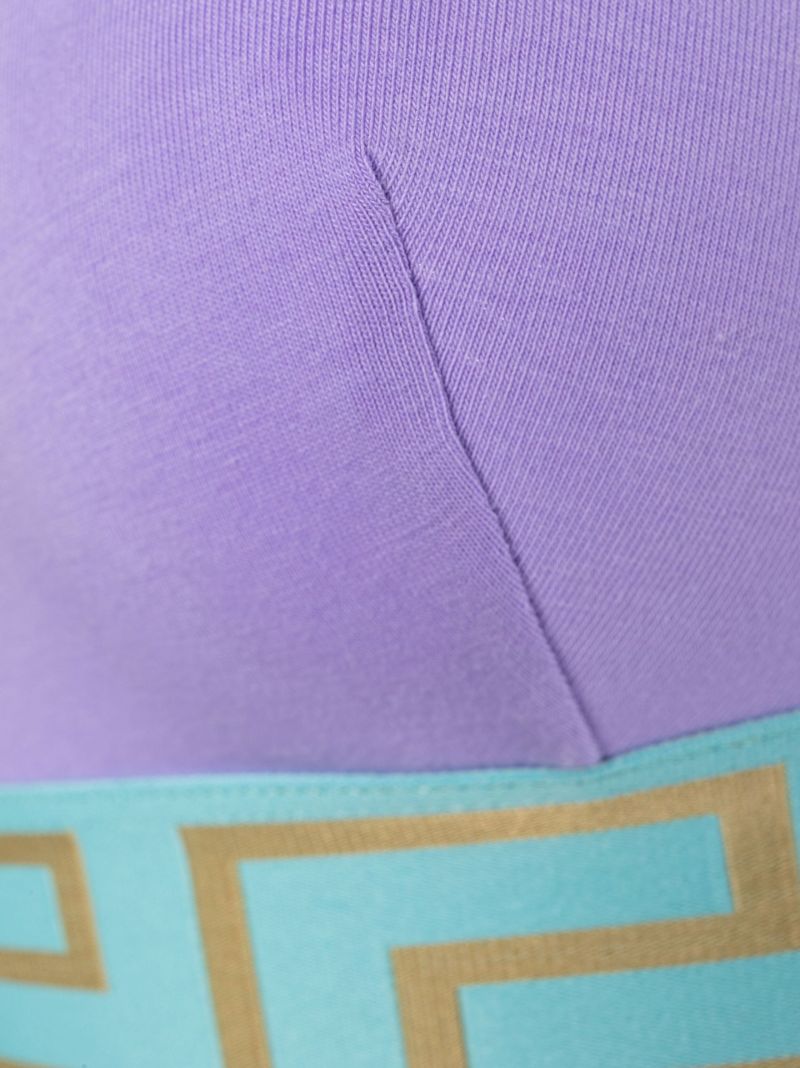 Purple Greca Border Organic Cotton Bralette
