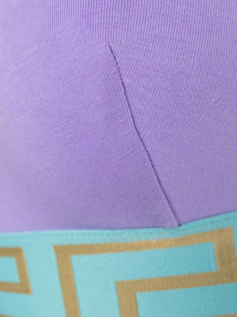 Purple Greca Border Organic Cotton Bralette