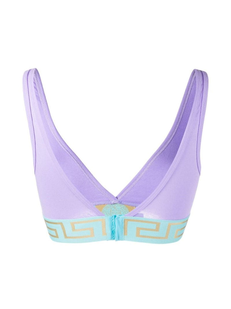 Purple Greca Border Organic Cotton Bralette