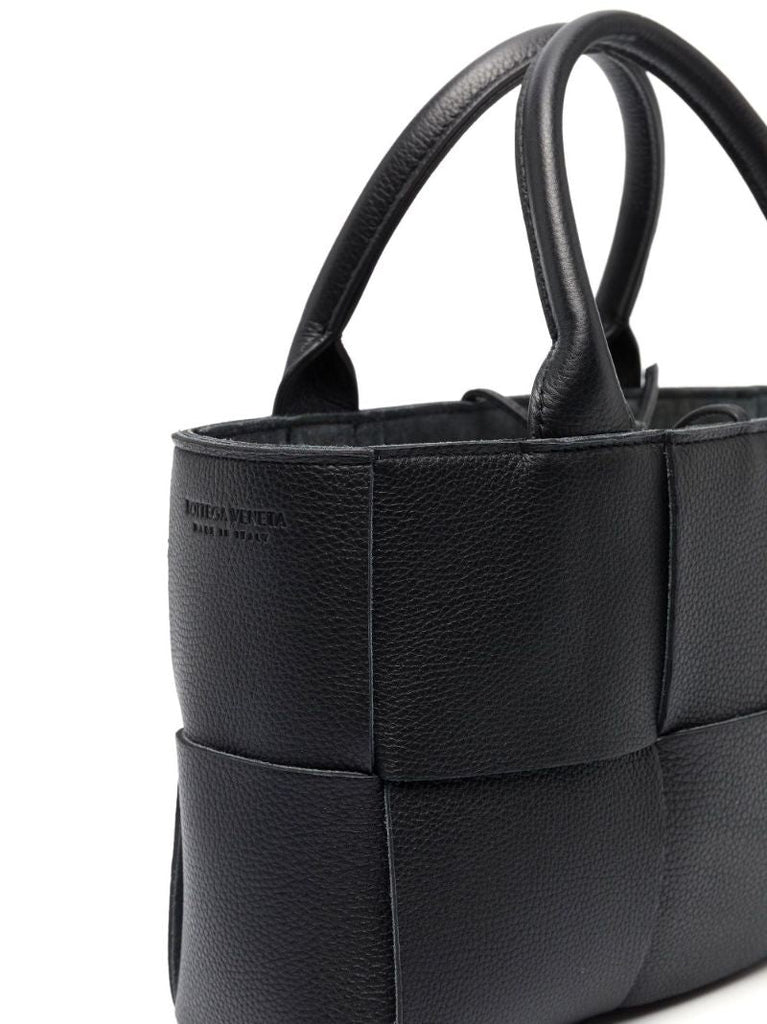 Black Arco Mini Intrecciato Leather Tote Bag