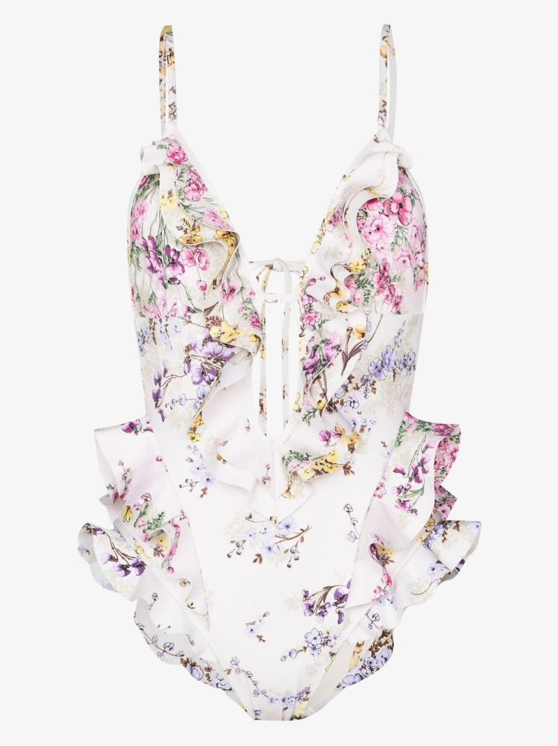 Neutral Jude Waterfall Frill Swimsuit