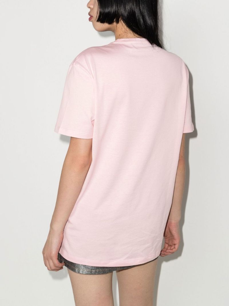 Pink Top Tee Graphic Print Cotton T-shirt