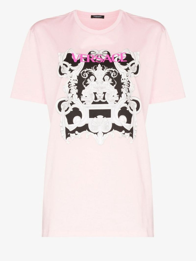 Pink Top Tee Graphic Print Cotton T-shirt