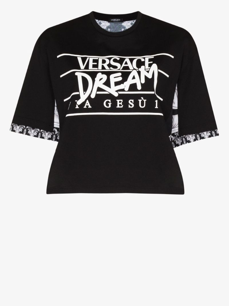 Black Top Tee Dream Logo Cropped T-shirt