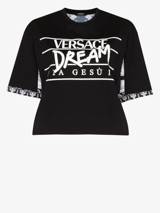 Black Top Tee Dream Logo Cropped T-shirt