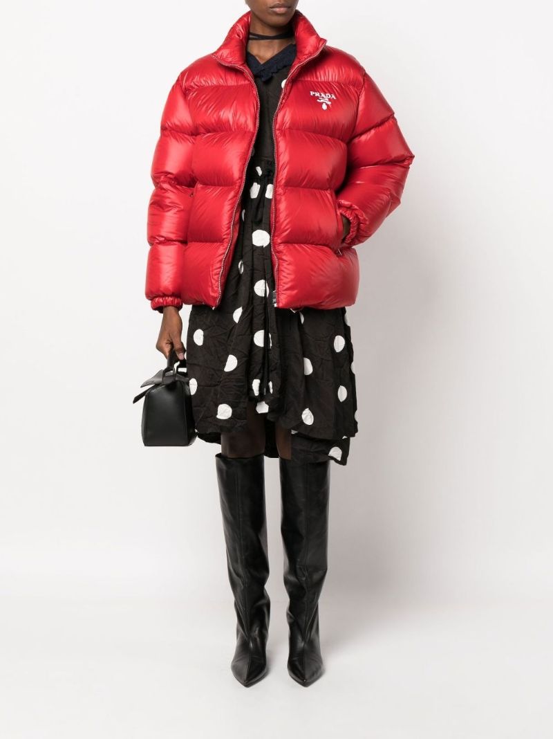 Red Re-nylon Padded Jacket