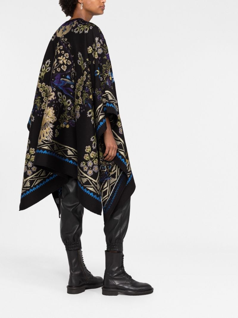 Black Floral Embroidered Cape