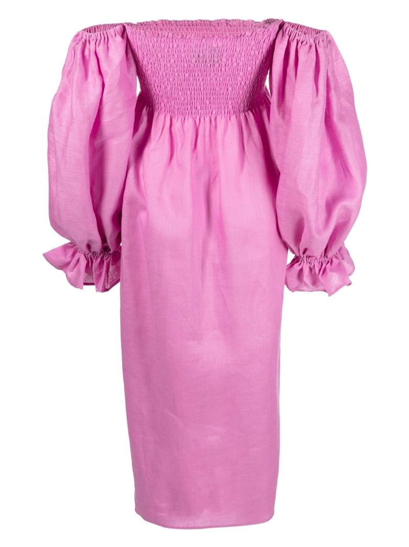 Pink Atlanta Linen Midi Dress