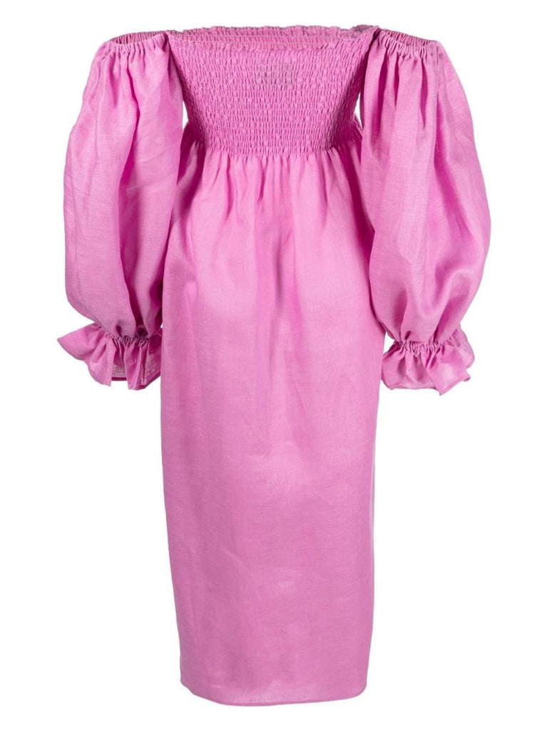 Pink Atlanta Linen Midi Dress