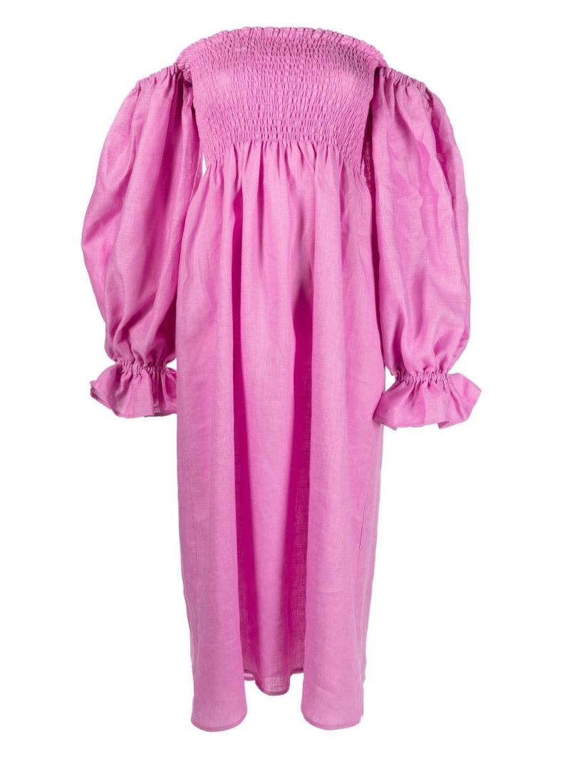 Pink Atlanta Linen Midi Dress