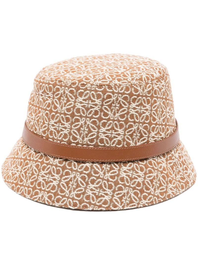 Brown Anagram Print Bucket Hat