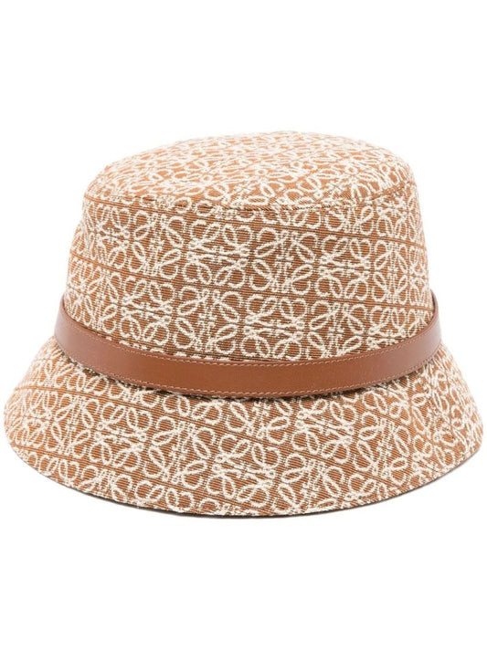 Brown Anagram Print Bucket Hat