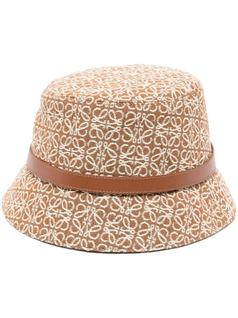 Brown Anagram Print Bucket Hat