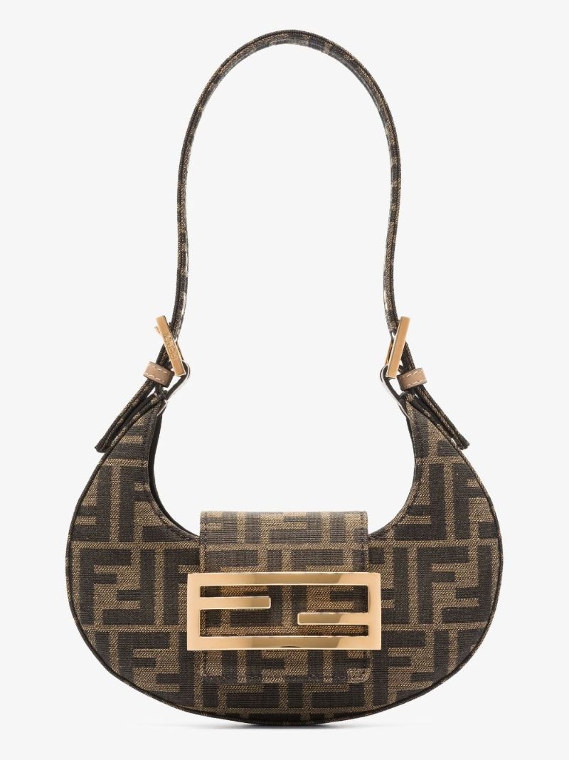 Brown Cookie Mini Jacquard Shoulder Bag