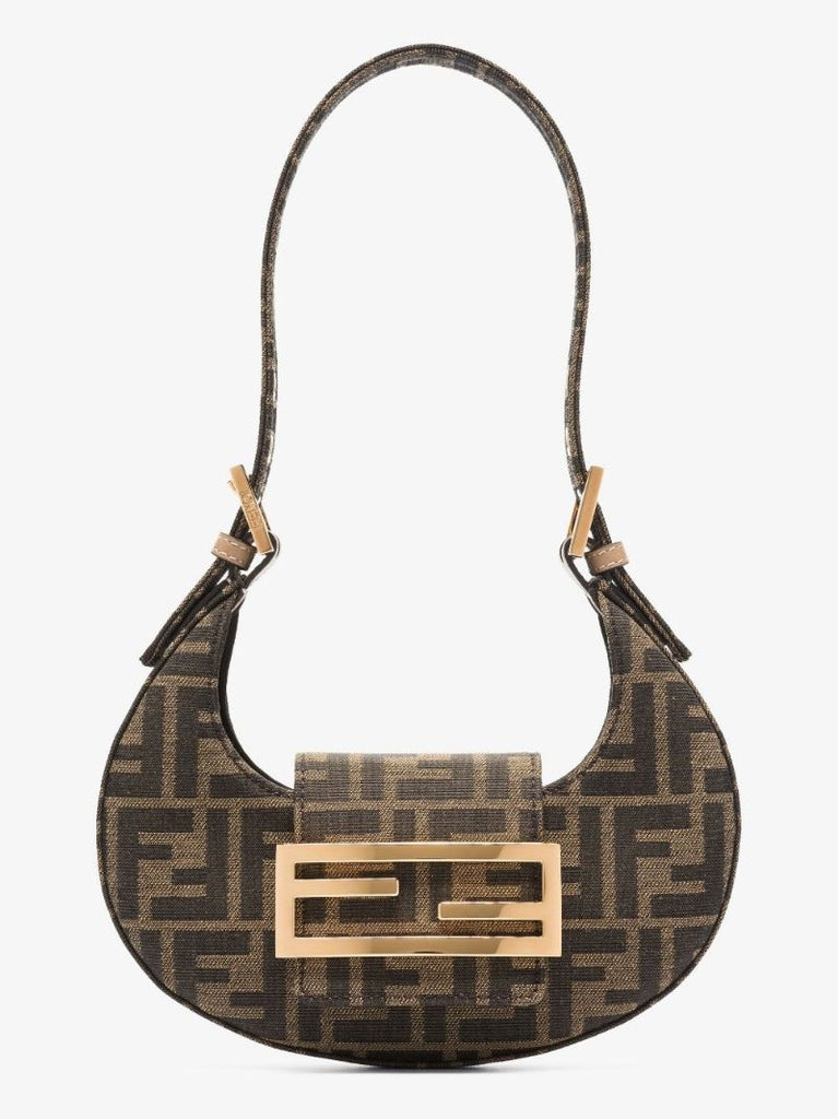 Brown Cookie Mini Jacquard Shoulder Bag