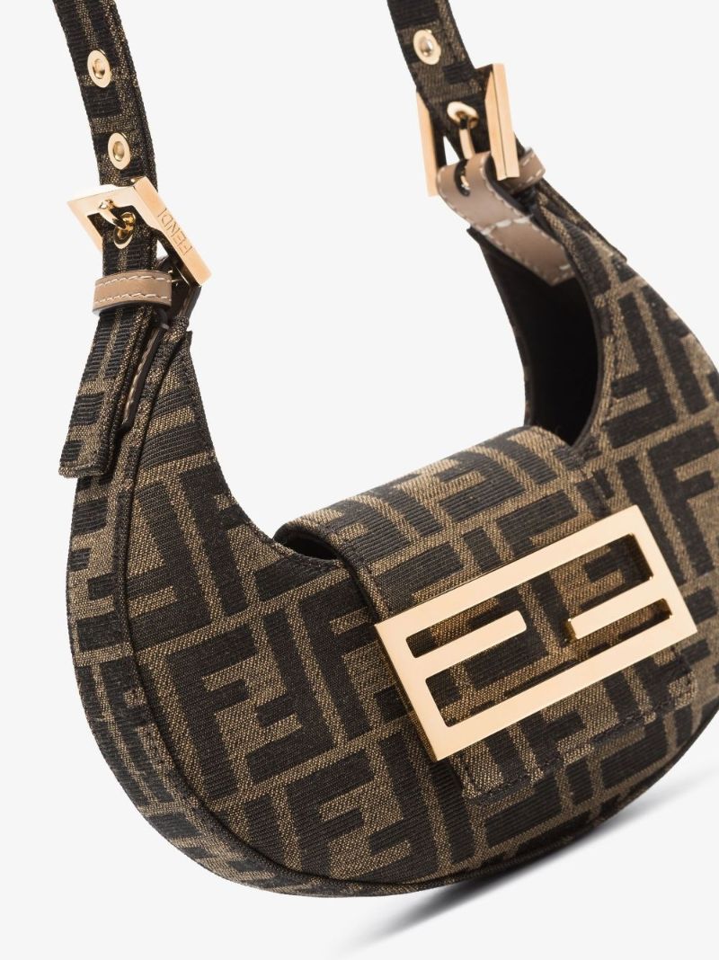 Brown Cookie Mini Jacquard Shoulder Bag