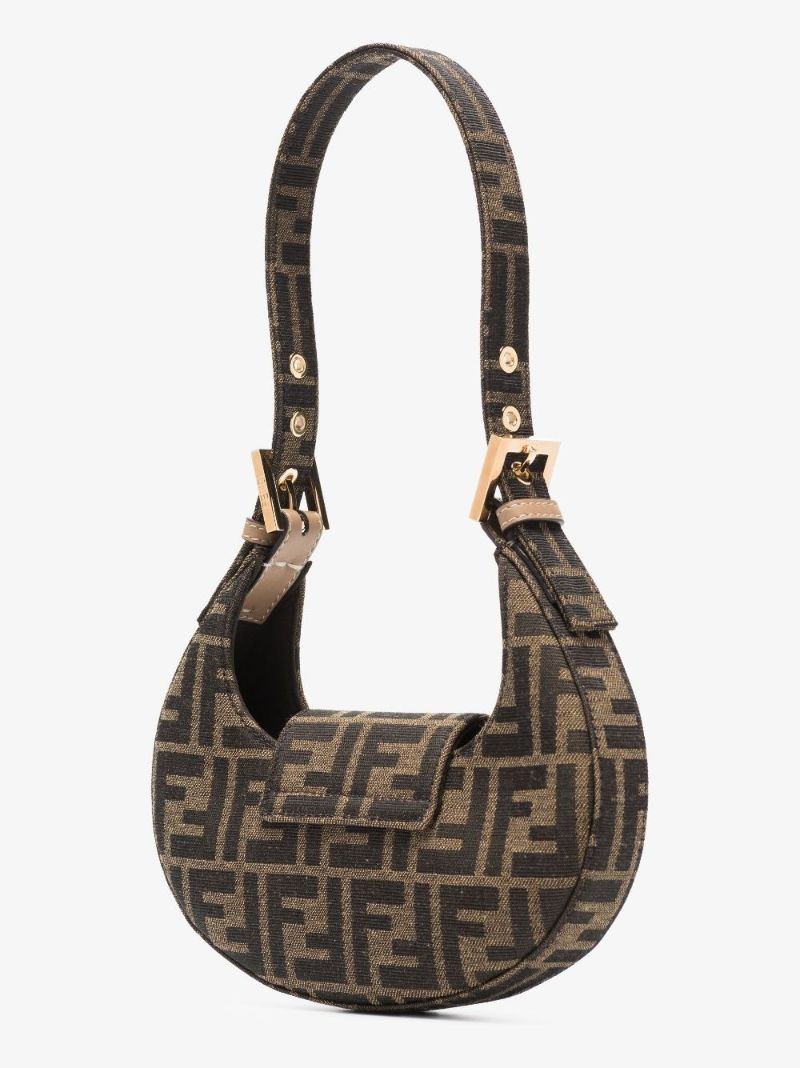 Brown Cookie Mini Jacquard Shoulder Bag