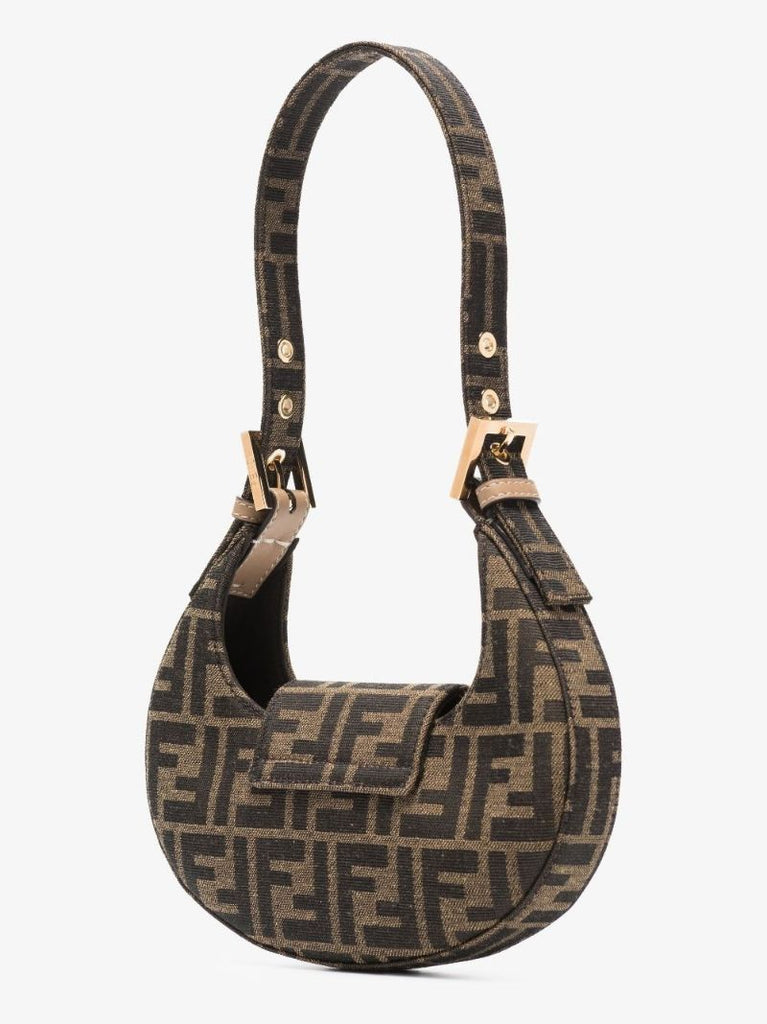 Brown Cookie Mini Jacquard Shoulder Bag
