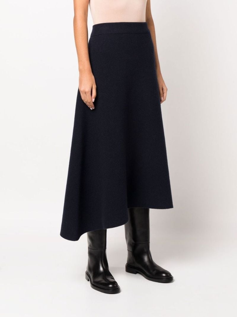 Blue Asymmetric Reversible Midi Skirt