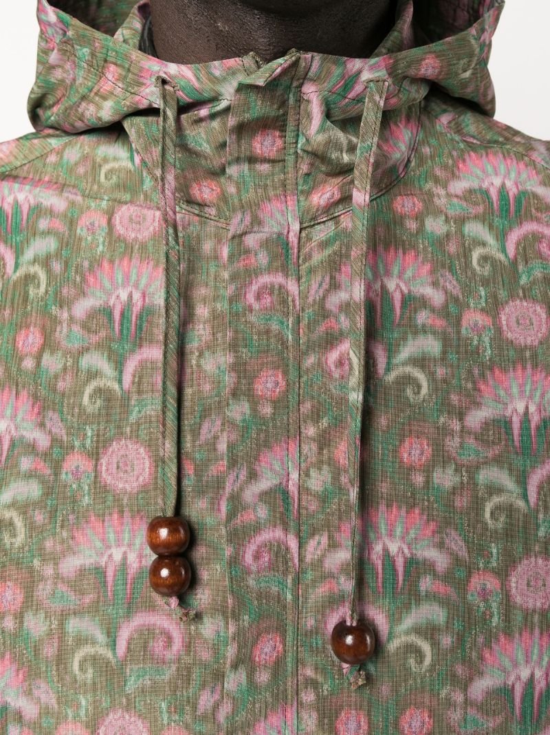 Green Mario Print Hooded Windbreaker