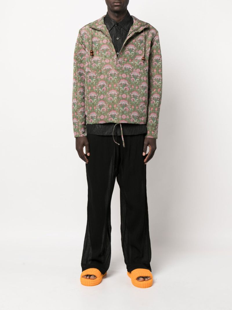 Green Mario Print Hooded Windbreaker