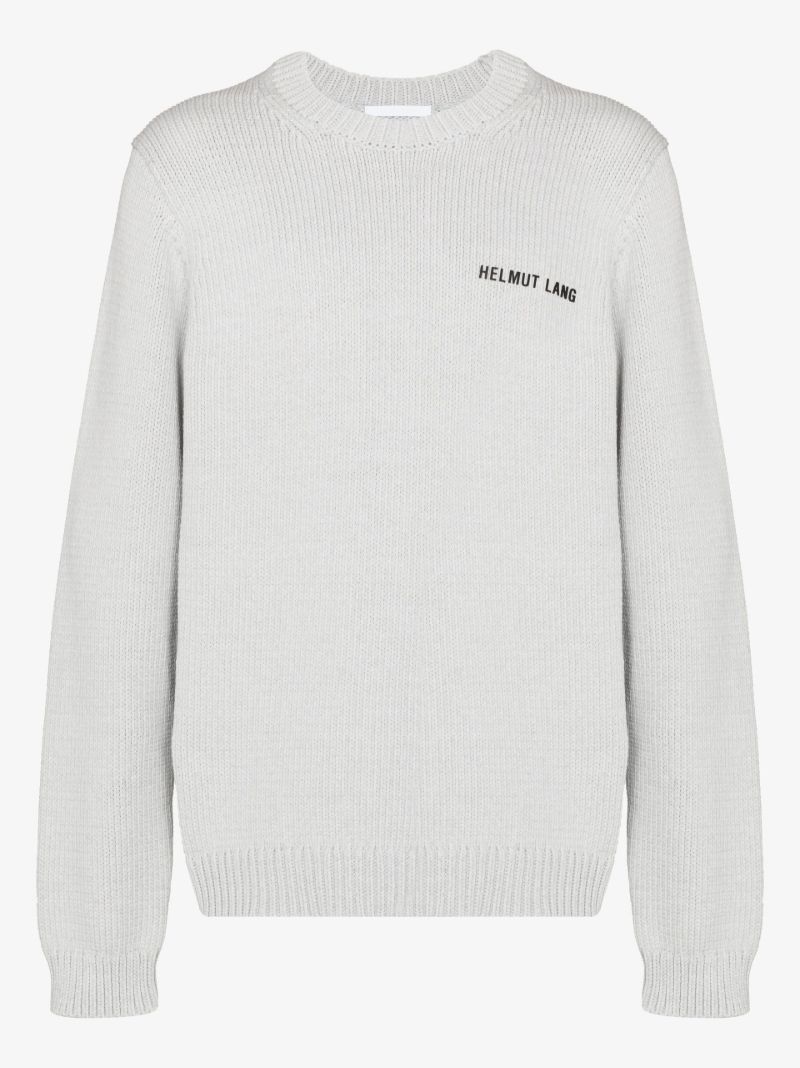 Grey Panel Detail Knitted Sweater