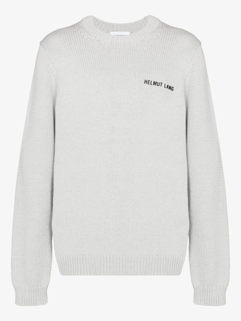 Grey Panel Detail Knitted Sweater