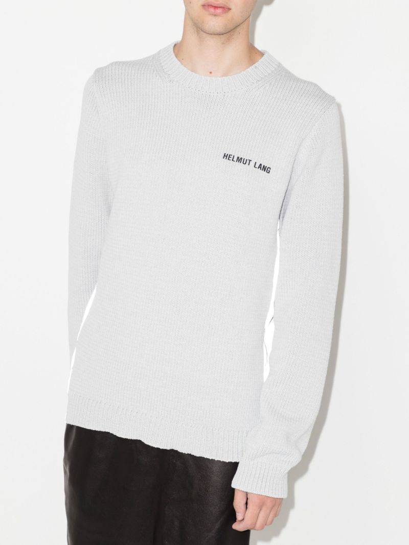 Grey Panel Detail Knitted Sweater