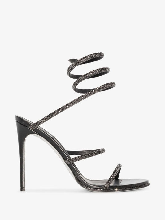 Grey 105 Embellished Wrap Sandals