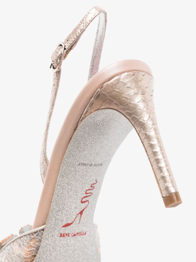 Neutral Veneziana 75 Embellished Slingback Pumps