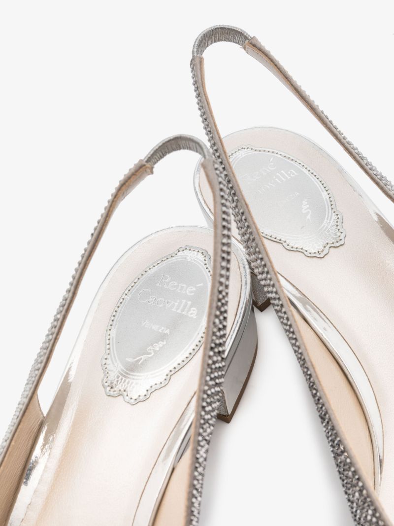Silver 40 Studded Leather Pumps