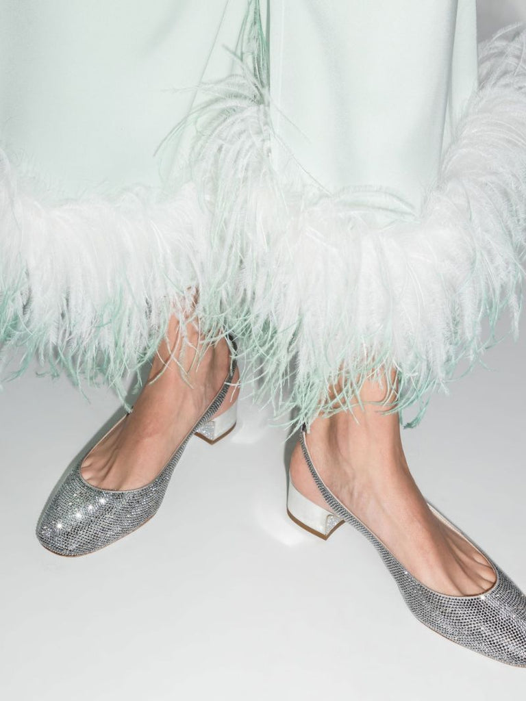 Silver 40 Studded Leather Pumps