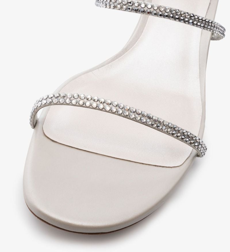 Silver 45 Crystal Embellished Sandals