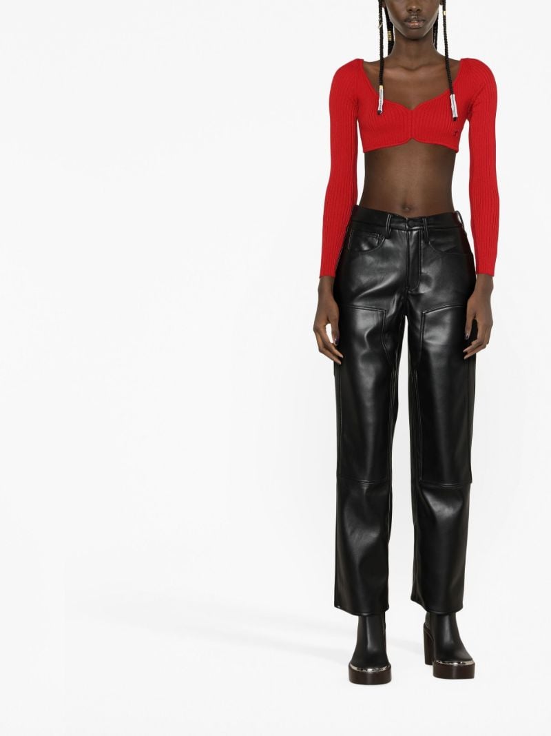 Red Knitted Crop Top