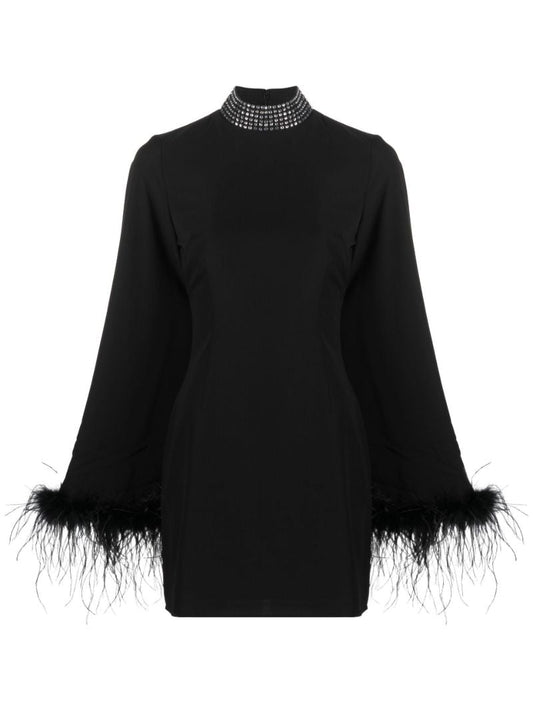 Black Hollywood Embellished Mini Dress