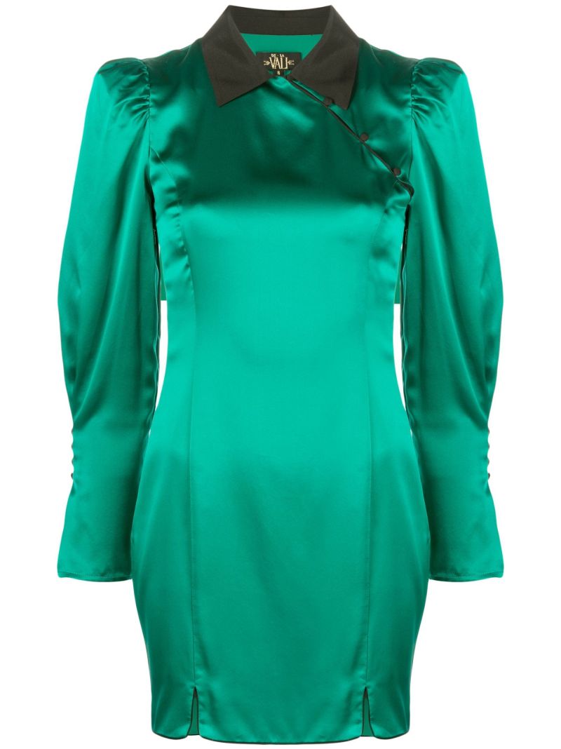 Green Whiskey Silk Mini Dress