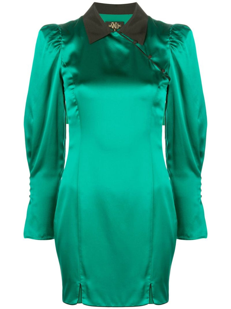Green Whiskey Silk Mini Dress
