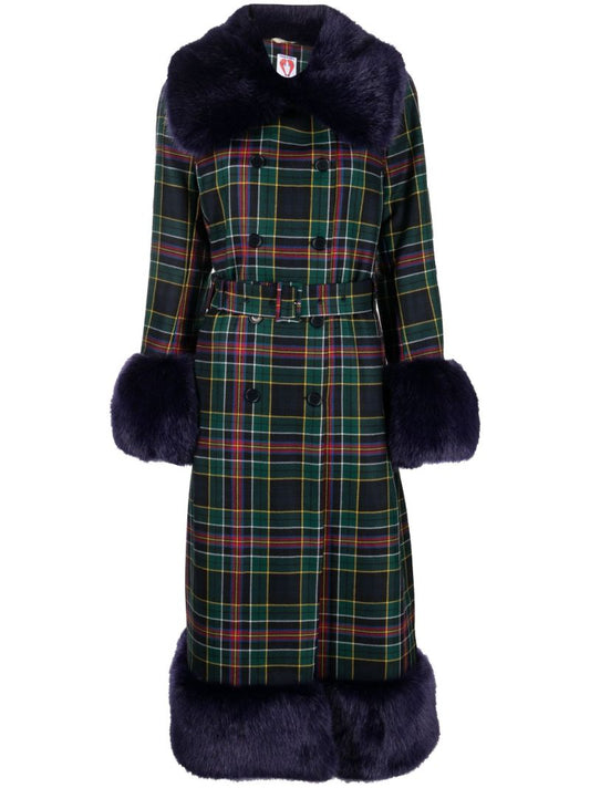 Blue River Check Double-breasted Coat