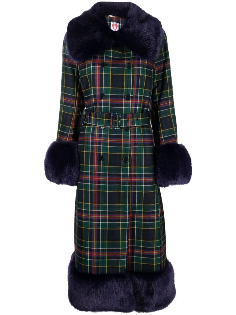 Blue River Check Double-breasted Coat