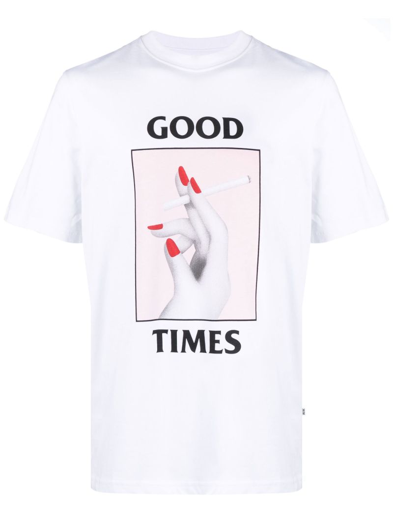 White Bobby Good Times Print T-shirt