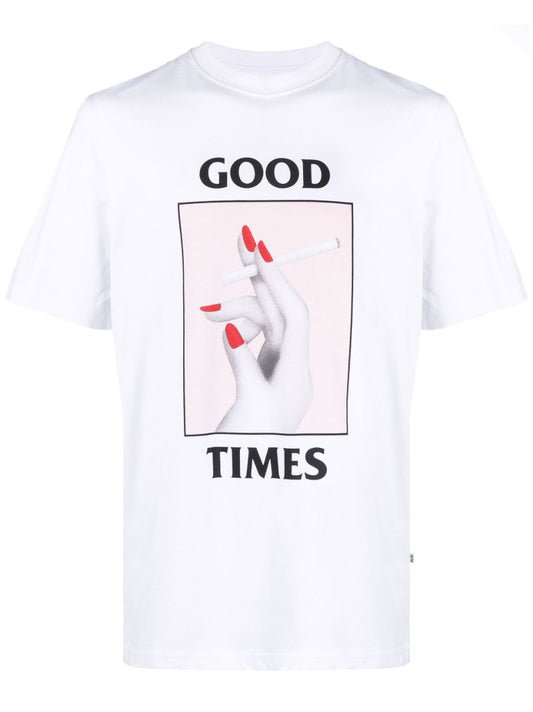 White Bobby Good Times Print T-shirt