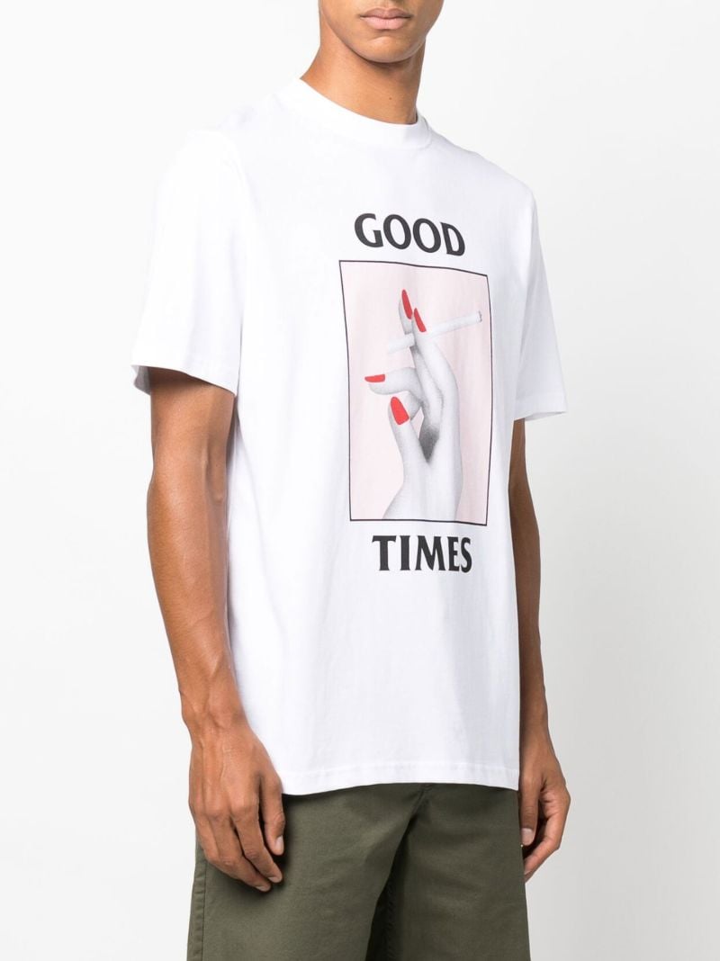 White Bobby Good Times Print T-shirt