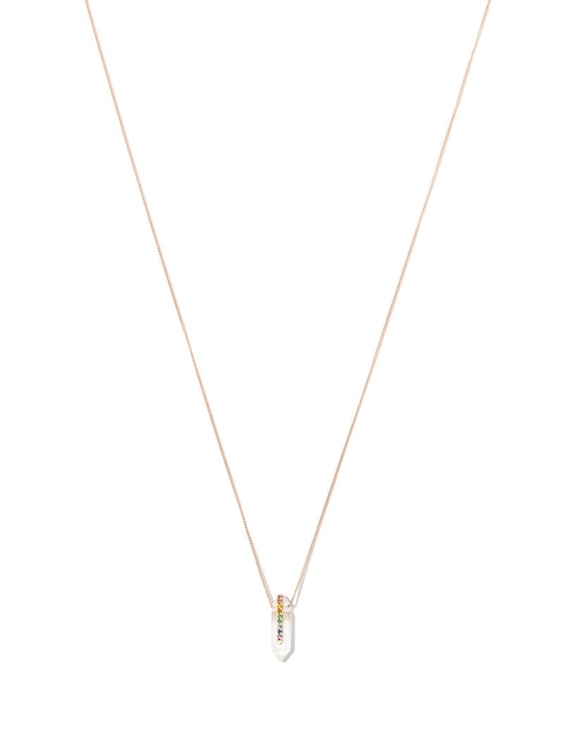 14k Rose Gold Moon NÃ_x0082_Â°1 Crystal Necklace